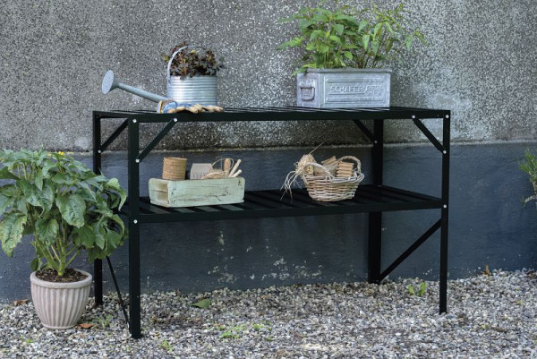 Halls Standalone-Tisch Alu - 2 Sektionen - Schwarz - 121 x 52 cm, SO1721