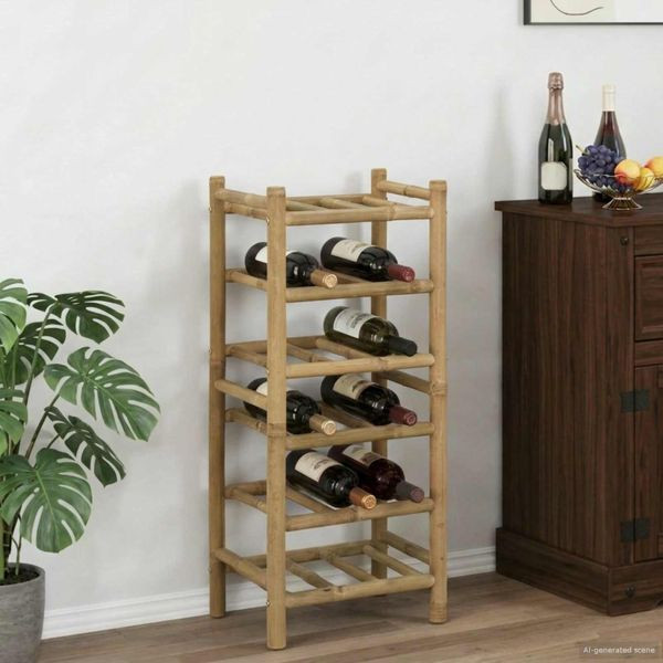 vidaXL Weinregal Natur 32,5 x 29,5 x 72 cm Bambus, 42028071