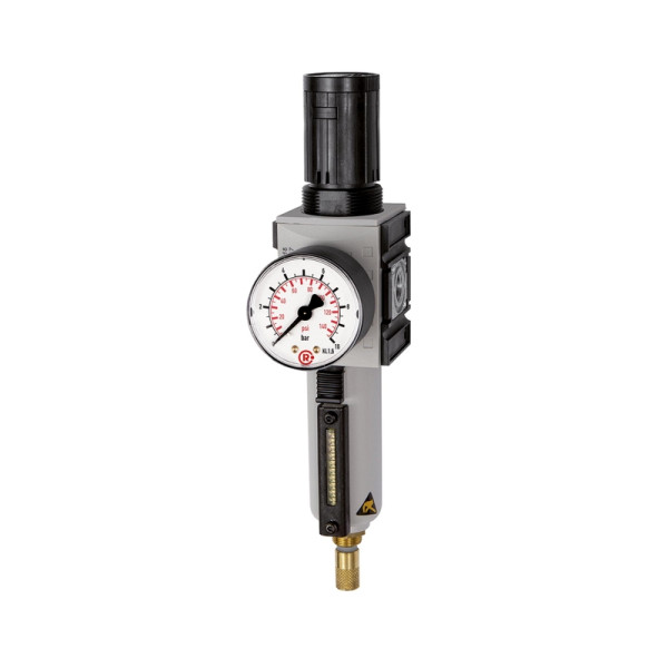 Riegler Filterregler »FUTURA«, MB, SR, Manometer, BG 2, G 1/2, 0,1-1 bar, VA, 151856