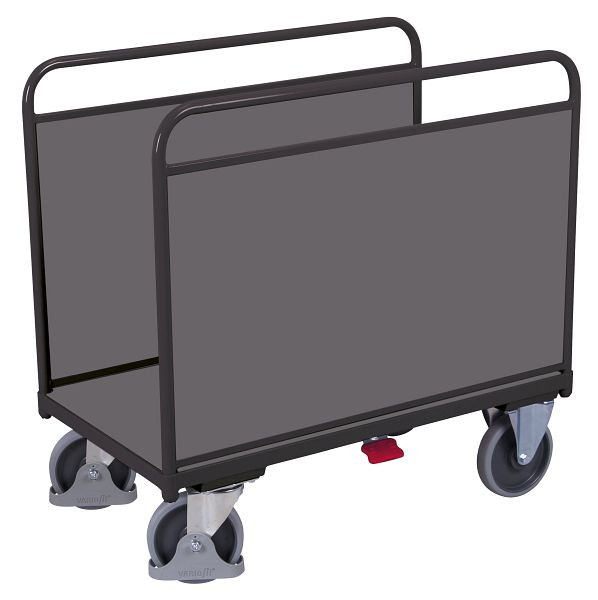 VARIOfit Seitenbügelwagen mit Holzwänden, Ladefläche: 1.060 x 540 mm, RAL 7016 anthrazitgrau, sw-600.200/AG