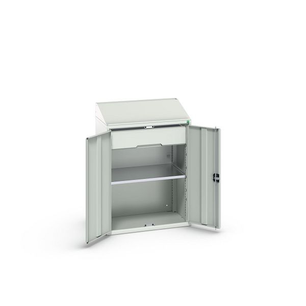 bott verso Pultschrank, mit 1 Fachboden und 1 Schublade, BxTxH: 800 x 550 x 1130 mm, Lichtgrau / Lichtgrau, 16926470.16