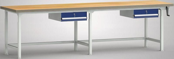 KLW Hydraulik-Profi-Werkbank - 3000 x 800 x 750 - 1050 mm L x T x H, Einzelschublade 150 mm Fh-EA, rechts, WPHL31-30M45-E3D02