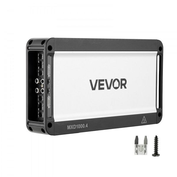 VEVOR 4-Kanal Autoverstärker, Klasse D, 4x500W an 4 Ohm/4x1000W an 2 Ohm, Hochleistungs-Audioverstärker für SUVs, Pickups, 4TDDL4X500WRFRT2Y001V9