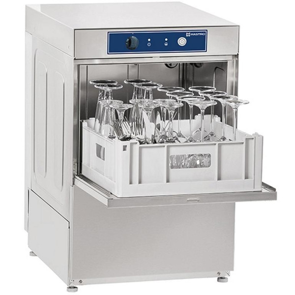 Mastro GO Gläserspülmaschine mit Spülmitteldosierer, mechanisch, Korbmaß 40x40 cm, max H=27 cm, GLB0104