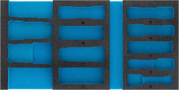 Hazet 2-Komponenten Weichschaum-Einlage, für 163-459/15 Abmessungen / Länge: 342 mm x 172 mm Ordnungssystem Größe: 1/3 (342 x 172 mm), 163-459L