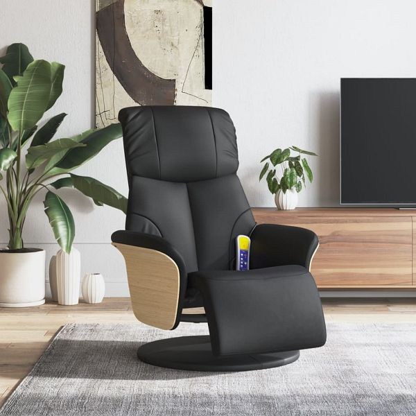 vidaXL Massagesessel mit Fußteil Schwarz Kunstleder, 356637