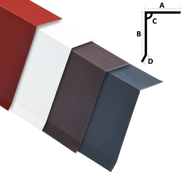 vidaXL Dachrandblech L-Form 5 Stück Aluminium Anthrazit 170 cm, 145150