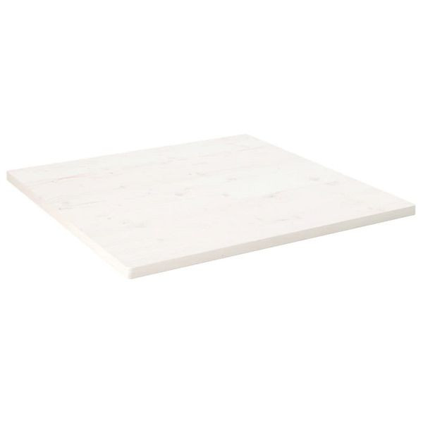 vidaXL Tischplatte Weiß 90x90x2,5 cm Massivholz Kiefer Quadratisch, 824396