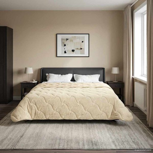 vidaXL Winterbettdecke 200 x 200 cm Winter Creme Atmungsaktiv, 42026364