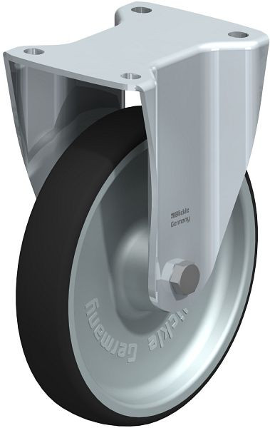 Blickle BH-PATH 200R Stahlblech-Bockrolle, Schwerlast-Ausführung, mit Anschraubplatte, Thermoplastisches Polyurethan, Grau, 760068