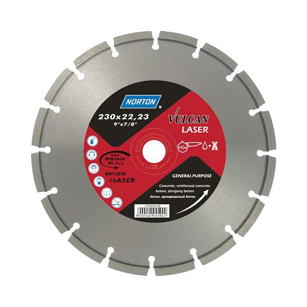 Norton VULCAN LASER Diamantscheiben Norton Vulcan-VULCAN LASER-115x22.23-7x2.2, 70184629883