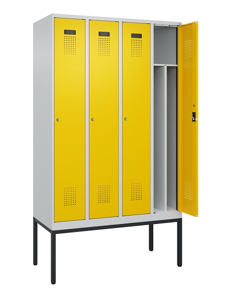 C+P Spind Evolo PLUS, Gestell, 4 Abteile, 2120x1200x500mm, 7035/1023, Verschluss Zylinderschloss, 0490307-40F S10028