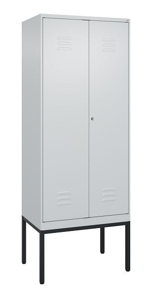 C+P Umkleidespind Classic PLUS, Doppel-Spind, Gestell, 2 Abteile, 2120x800x500mm, 7035/7035, Zylinderschloss, 0800327-22P S10024