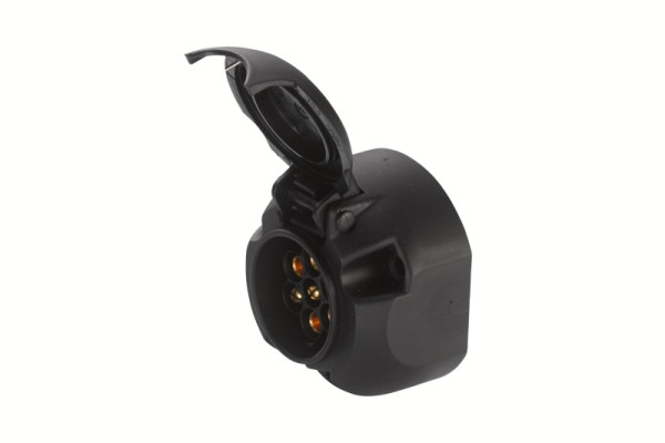 HELLA Steckdose, 12V, 7-polig, Stecker: Schraubkontakt, Zinnbronze, Kunststoffgehäuse, schwarz, DIN/ISO: 1724, Karton, 8JB 001 943-001