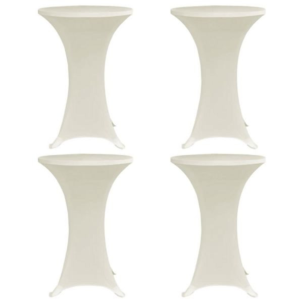 vidaXL Stehtischhussen 4 Stück Ø 60 cm Creme Stretch, 279074