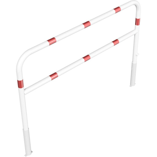 Stein HGS Wegesperre herausnehmbar/drehbar, 2000 mm / mit Knieholm, weiß beschichtet mit rot reflektierenden Leuchtstreifen, 465.34fb