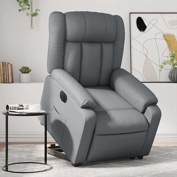 vidaXL Relaxsessel mit Aufstehhilfe Elektrisch Grau Kunstleder, 3205281