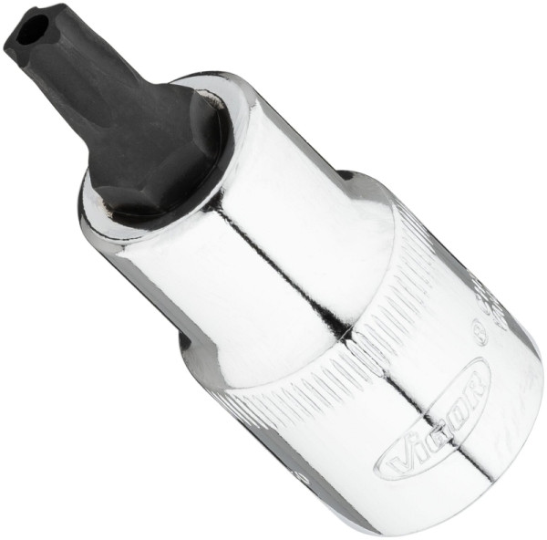 VIGOR TR-Plus Schraubendreher-Einsatz, Vierkant 12,5 mm (1/2 Zoll), Innen 5-Stern Profil mit Zapfen, T40+H, V7055-IPR40