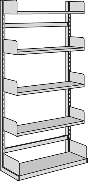 Kerkmann Freiarm-Regal Univers, B 1000 x T 250 x H 2000 mm, lichtgrau, 52880211