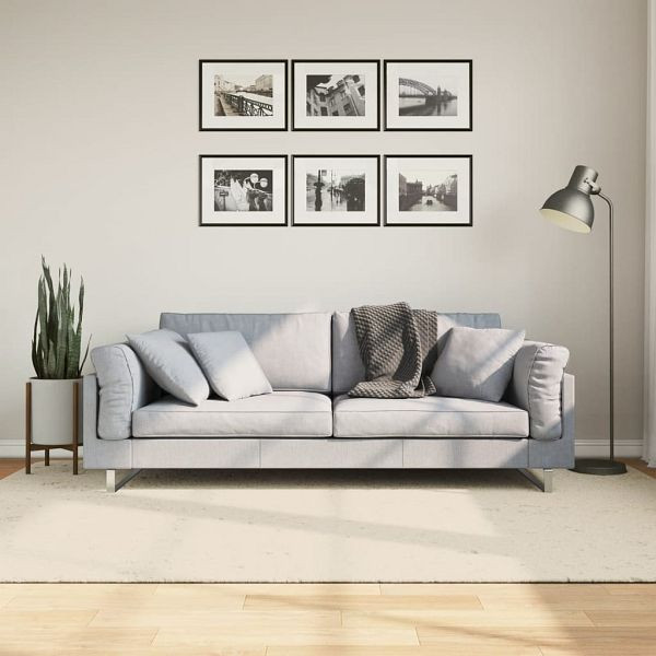 vidaXL Teppich ISTAN Hochflor Glänzend Creme 160x230 cm, 375666