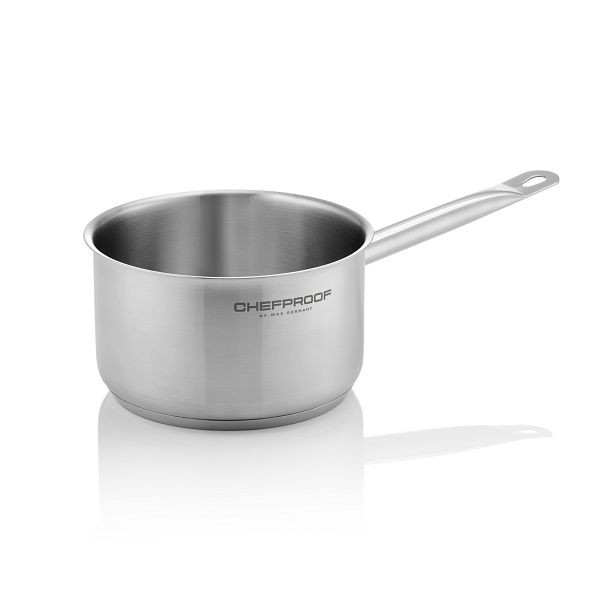 WAS Stielkasserolle CHEFPROOF, Ø 14 cm, 1 Liter, Chromnickelstahl 18/10, 2320140