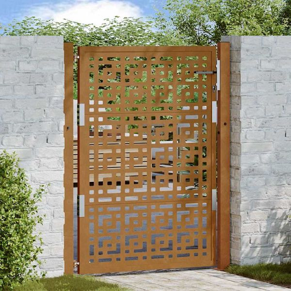 vidaXL Gartentor 105x130 cm Wetterfester Stahl Kreuz-Design, 4101005
