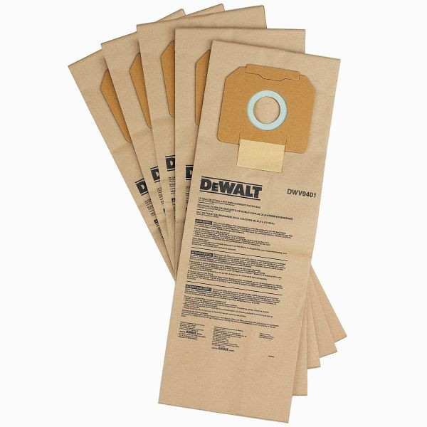 DeWalt Papier-Staubbeutel (5 Stück) DWV902M/L, DWV9401-XJ