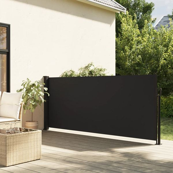 vidaXL Seitenmarkise Ausziehbar Schwarz 120x500 cm, 4004399