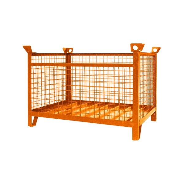 Eichinger Industrie Gitterbox-Stapelpalette, 2000 kg, LxBxH 1200x1000x750 mm, reinorange, 13150900001111