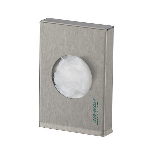 Air Wolf Hygienebeutelspender, Serie Omega, H x B x T: 145 x 93 x 24 mm, Edelstahl beschichtet, 29-055