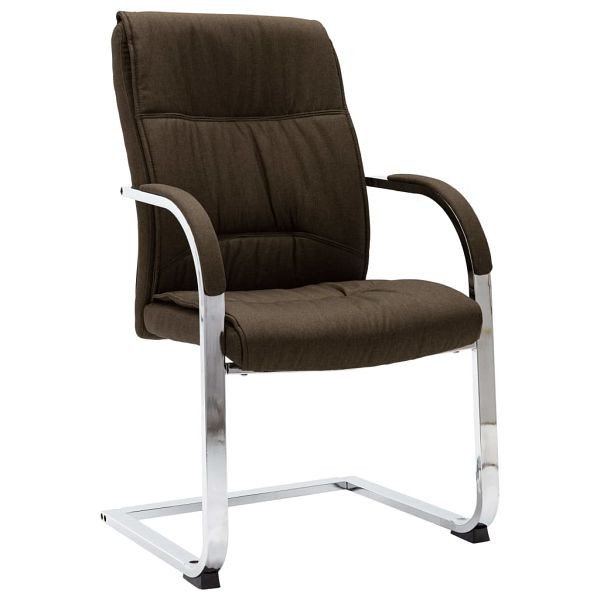 vidaXL Freischwinger Bürostuhl Braun Stoff, 289338, 8719883987279