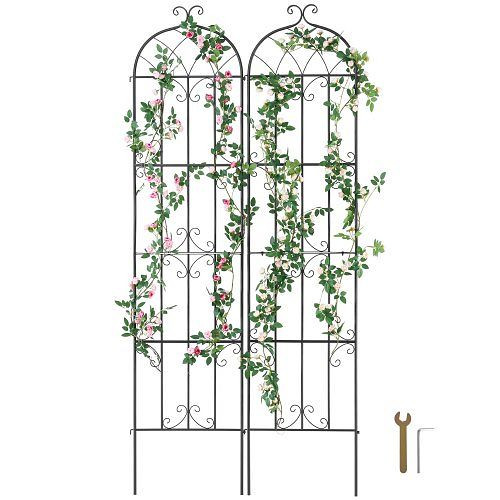 VEVOR Rankhilfe, 221 x 50 cm, 2er-Set Metallspalier für Gartenblumen, Rankgitter für Rosen, Gurkenstütze, Pflanzengitter, HPJHX2JTH87W13N5YV0