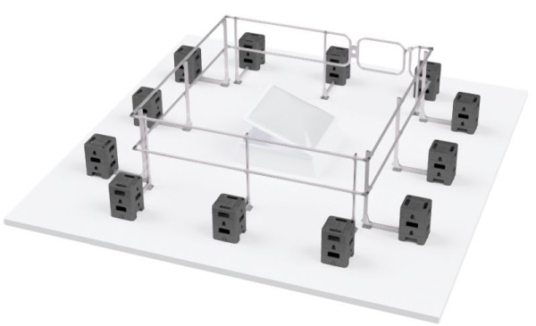 HYMER HYGHTS Geländersystem, Lichtkuppelumwehrung inkl. Durchgangssperre, ISO 14122-3 & NF E85-015, 3x3 Meter, 33510313
