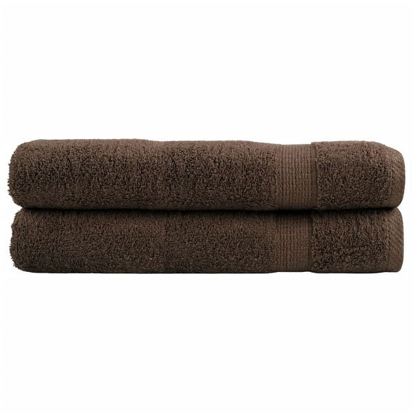 vidaXL Premium-Handtücher 2 Stück Braun 100x200 600 g/m² 100% Baumwolle, 137245
