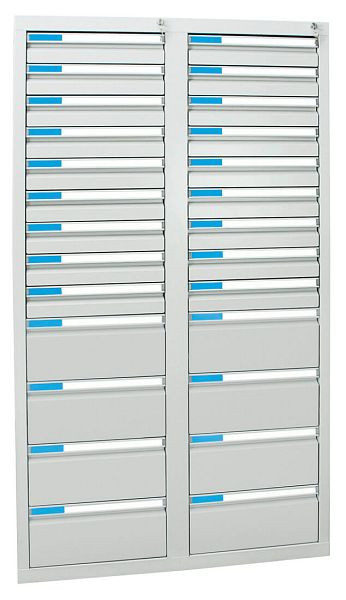 stumpf Schubladenschrank Serie ESTA, RAL 7035/7035, 26 Schubladen (18x100, 8x200 mm), 7604707