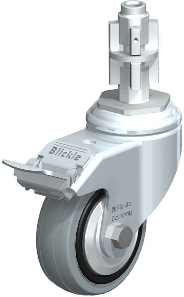Blickle LKRA-VPA 80G-11-FI-FA-E14 Apparate-Lenkrolle mit Expander & Feststeller, Vollgummi, Grau, 750888