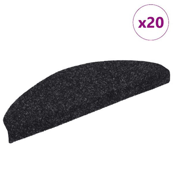 vidaXL Stufenmatten Selbstklebend 20 Stück Schwarz 65x21x4 cm, 3365645