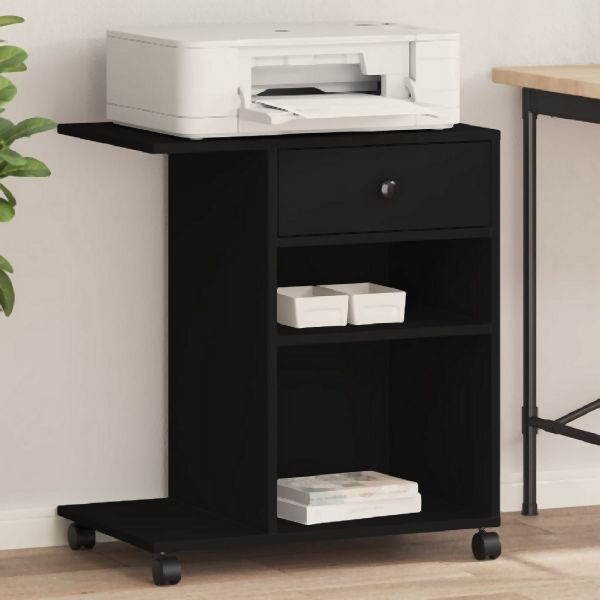vidaXL Druckerständer mit Rollen Schwarz 60x40x68,5 cm, 840640