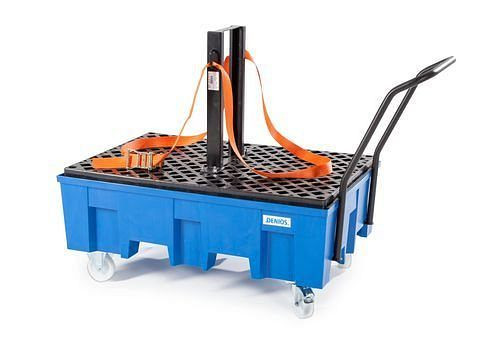 DENIOS Ladungssicherungs-Set für Euroline F2-200 F, bestehend aus Spanngurt und Halterung für 2 Fässer, 229527
