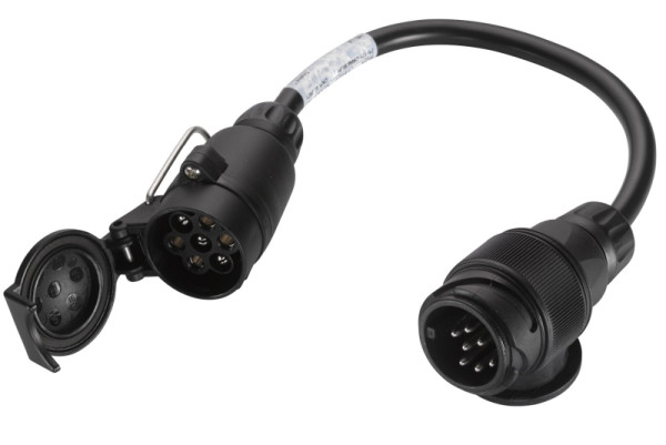 HELLA Adapterkabel, Anhängersteckdose, von 13-polig auf 7-polig, Stecker: ISO 11446 1724, Länge: 0.25m, 8JA 005 952-001