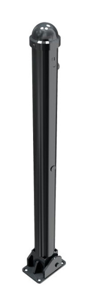 Schake Absperr-Stilpfosten Serie 477B Ø 76 mm, umlegbar, selbsteinrastende Verriegelung für Dübel Befestigung, Profilzylinderschloss, 477UZB