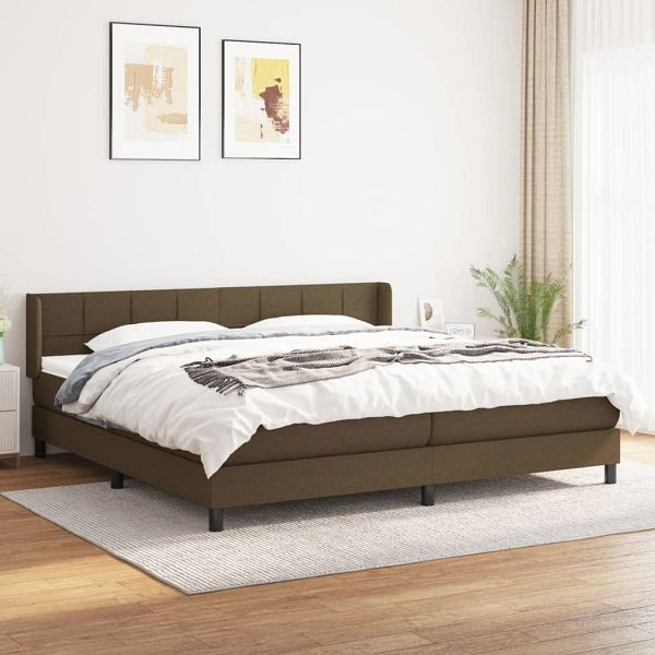vidaXL Boxspringbett mit Matratze Dunkelbraun 200x200 cm Stoff, 3129740