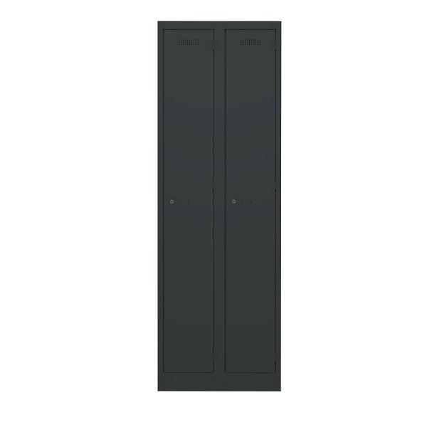 Bisley Garderobenschrank Primary Locker, 2 Abteile, 133 schwarz antibakteriell, PL3050D1133