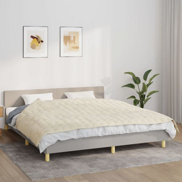 vidaXL Gewichtsdecke Hellcreme 155x220 cm 7 kg Stoff, 350812