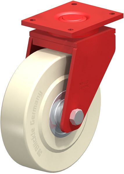 Blickle LS-GSPO 300K Stahlgeschweißte Schwerlast-Lenkrolle, schwere Drehkranz-Ausführung, Gusspolyamid, Weiß, 48678