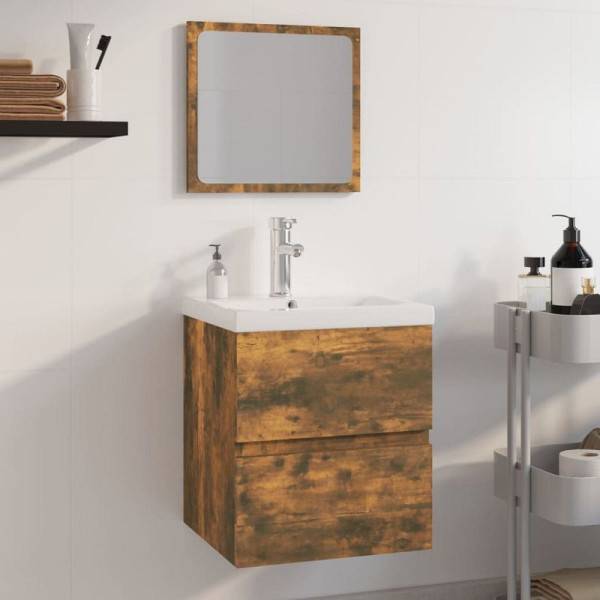vidaXL Badmöbel-Set Räuchereiche Holzwerkstoff, 3152864
