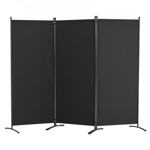 VEVOR Raumteiler 3-teiliger Paravent, faltbarer Sichtschutz (228 x 52 x 184 cm), Schwarz, BLPF10271INC0V93EV0
