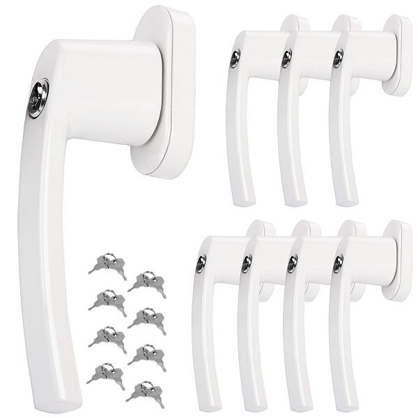 monzana Fenstergriff 8er-Set Weiß abschließbar, 994046, 4250525371741