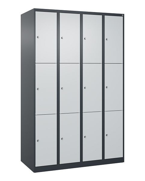 C+P Schließfachschrank Classic PLUS, 4 Abteile mit je 3 Fächern, 1850x1200x500mm, 7016/7035, 080000-403 S10011