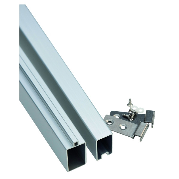 T&J SKÄR-Serie BPC-Steckzaunsystem, SET Start- & Abschlussleiste, 20 x 40 x 1790 mm, Aluminium silber, 44882